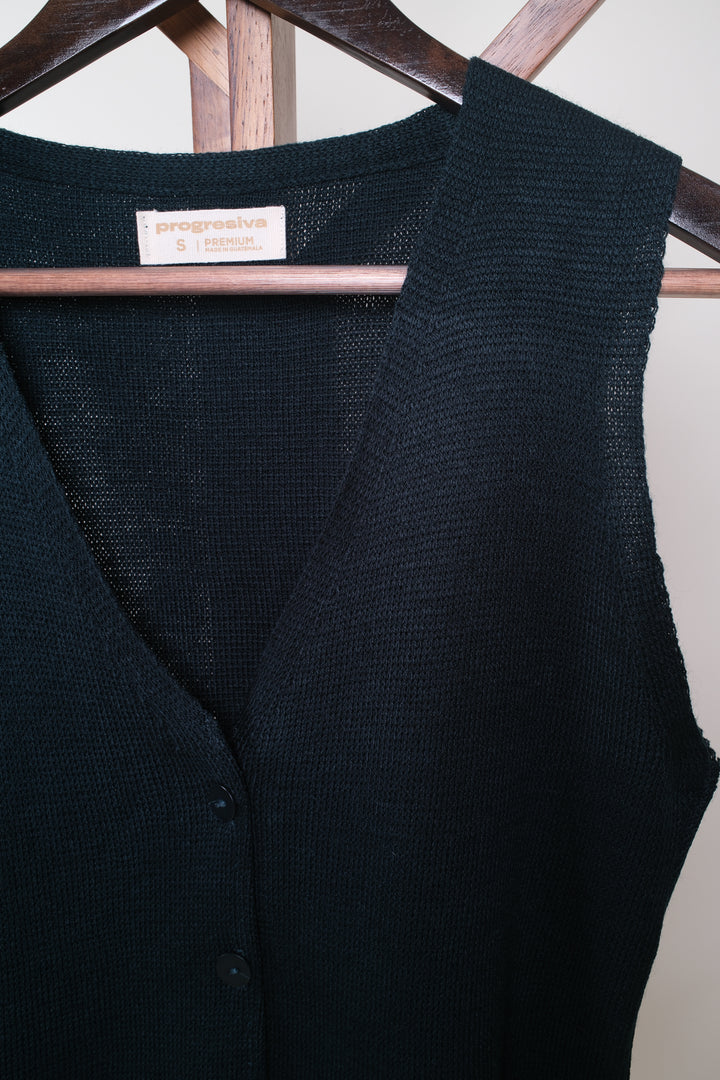 Chaleco Tejido - verde botella