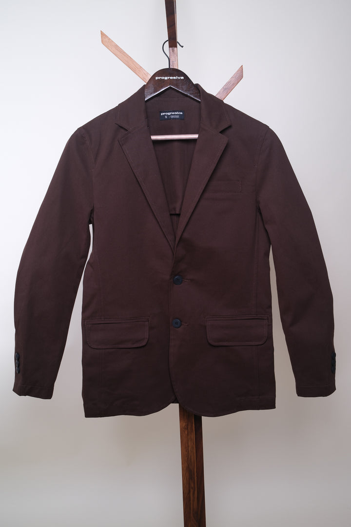 Saco de gabardina - Café
