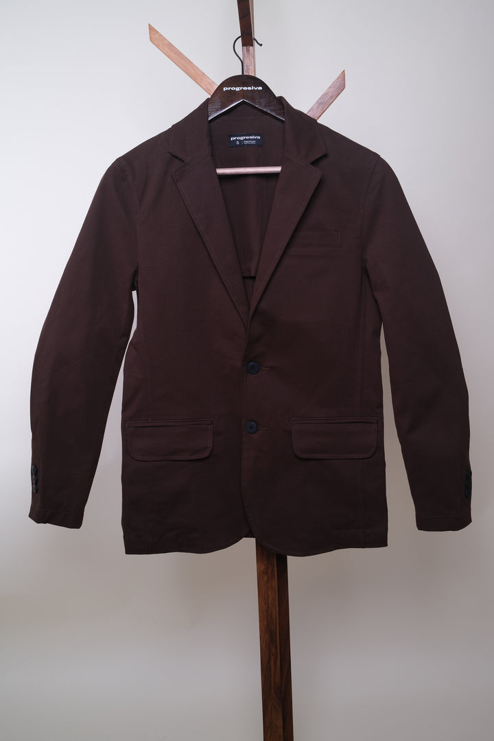 Saco de gabardina - Café
