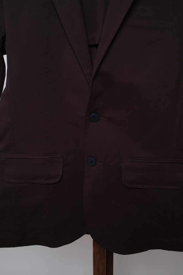 Saco de gabardina - Café