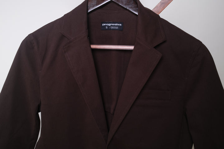 Saco de gabardina - Café