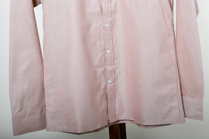 Camisa oxford manga larga cuello normal - durazno