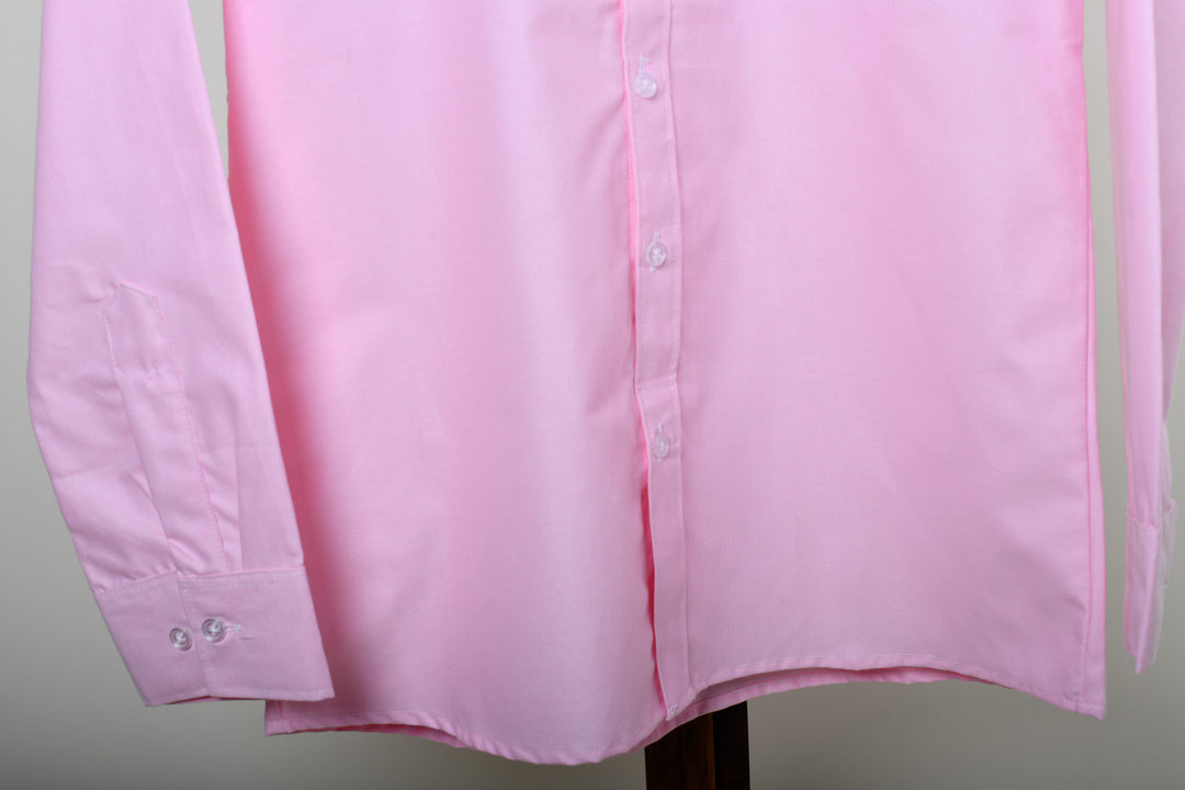 Camisa oxford manga larga cuello normal - rosa