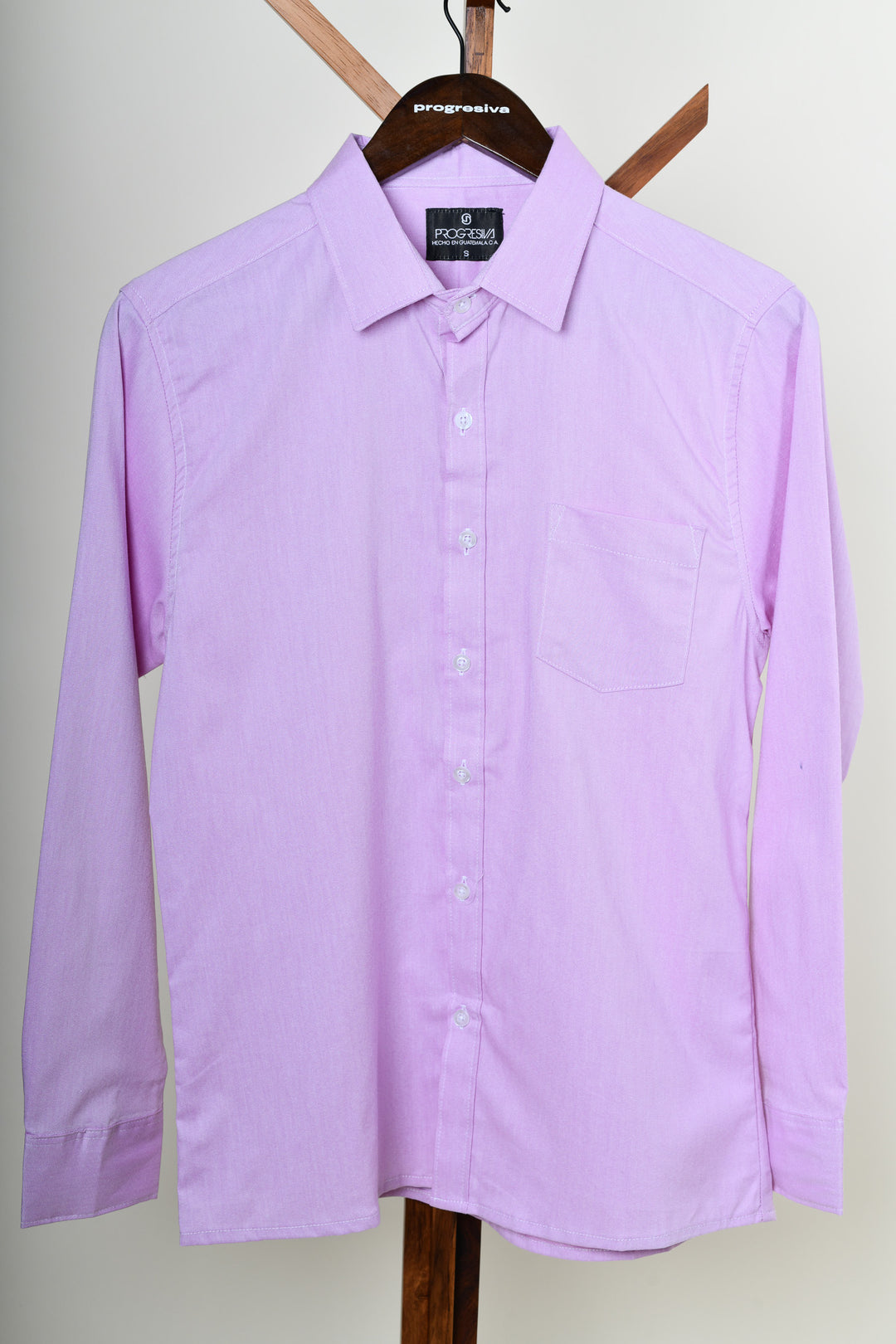 Camisa oxford manga larga cuello normal - lila