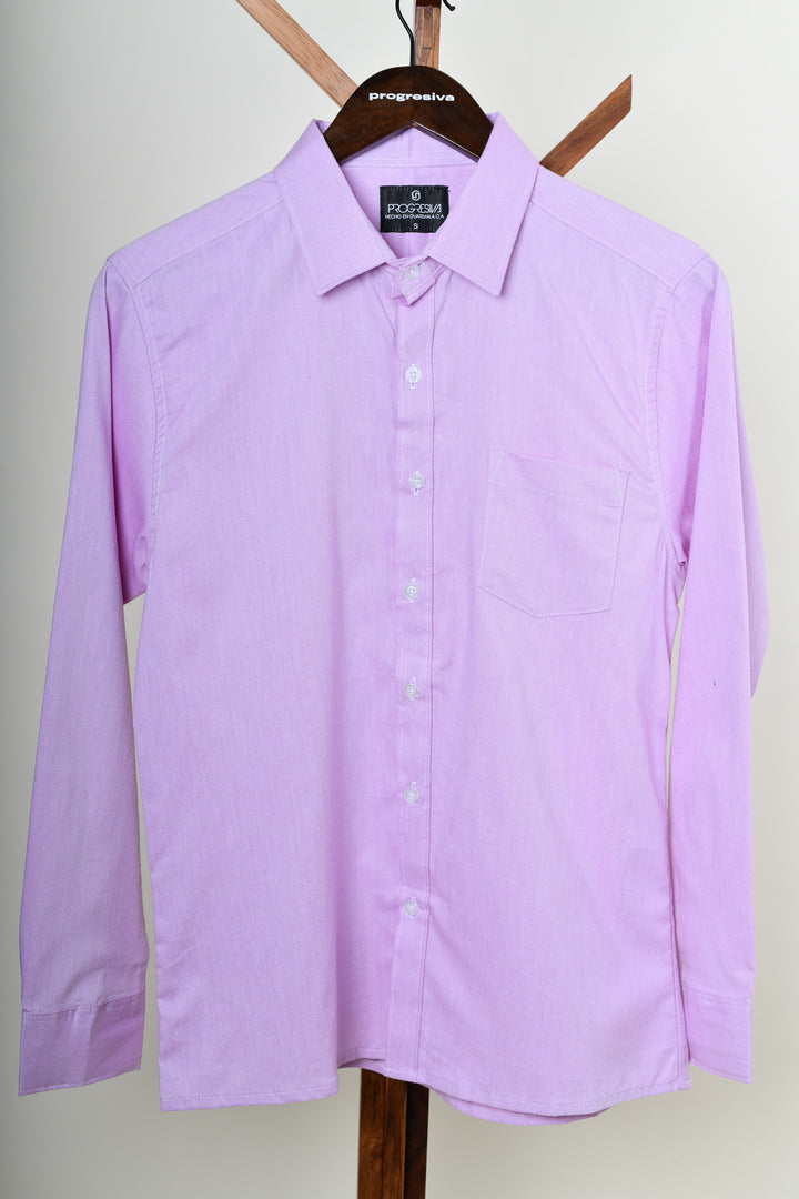Camisa oxford manga larga cuello normal - lila