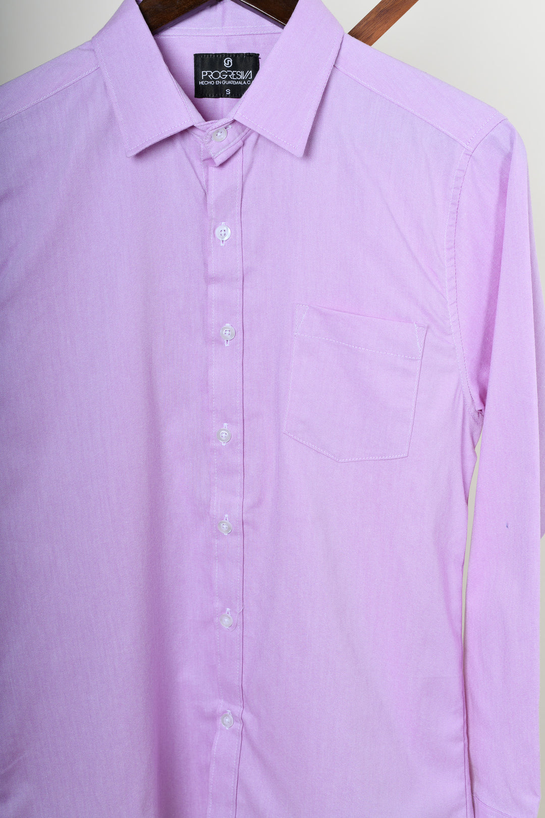 Camisa oxford manga larga cuello normal - lila