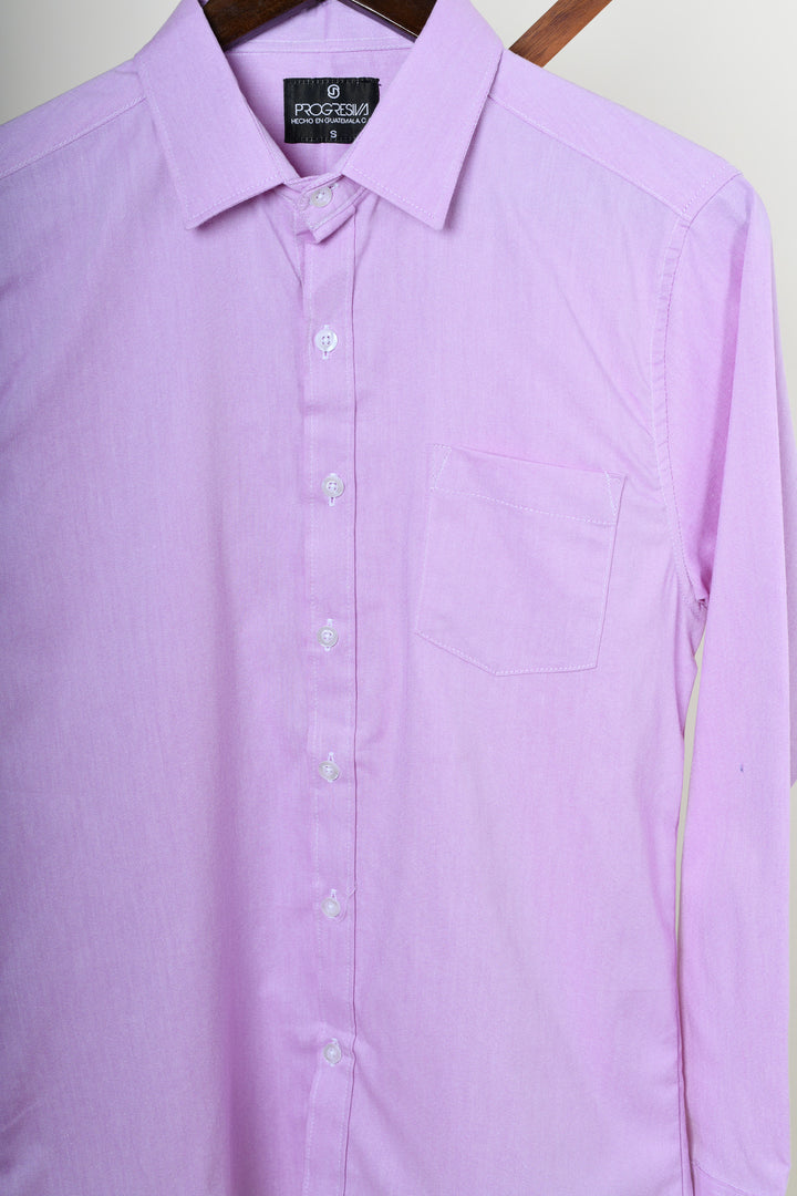Camisa oxford manga larga cuello normal - lila