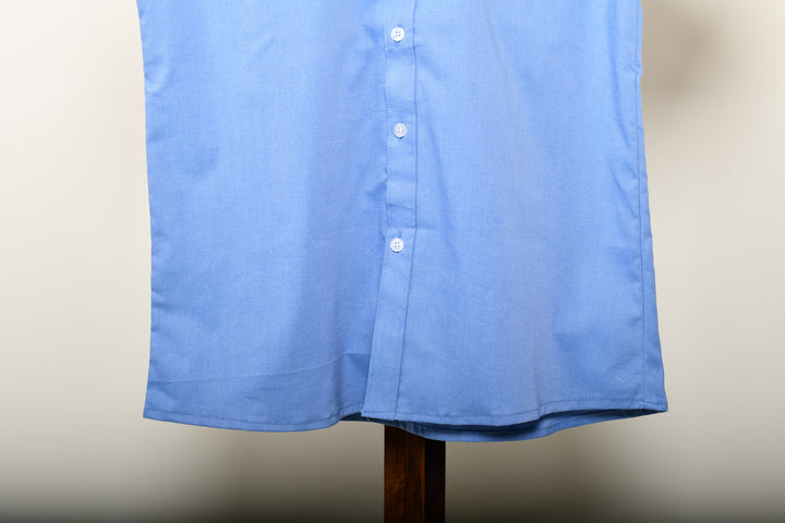 Camisa oxford manga corta cuello normal - azul