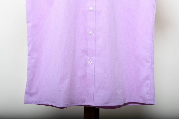 Camisa oxford manga corta cuello normal - lila