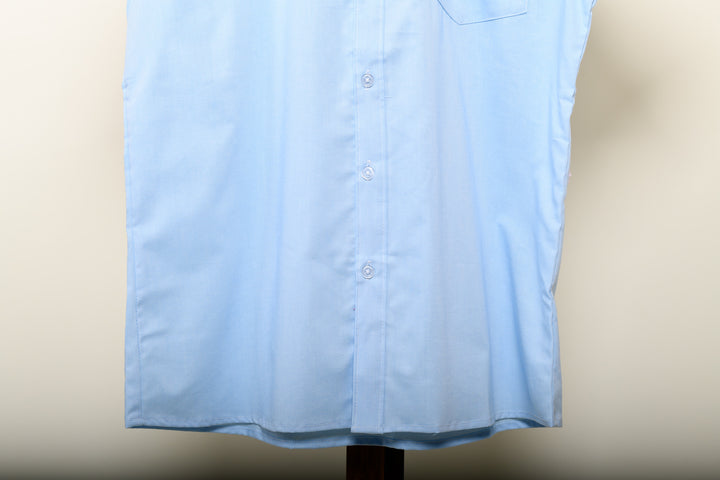 Camisa oxford manga corta cuello normal - celeste