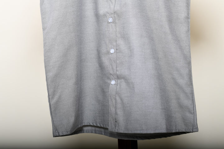 Camisa oxford manga corta cuello normal - gris oxford