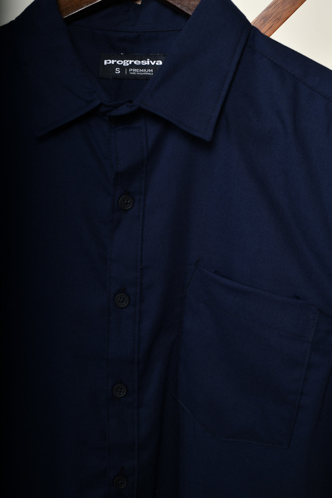 Camisa oxford manga corta cuello normal - azul marino