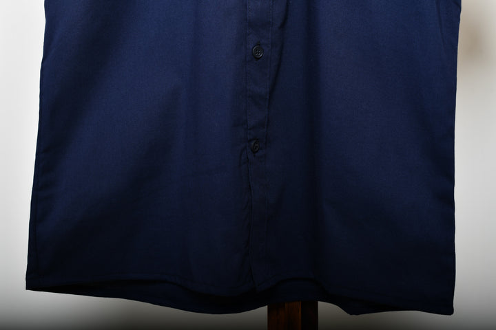 Camisa oxford manga corta cuello normal - azul marino