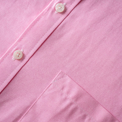 Camisa manga corta cuello chino  - rosada
