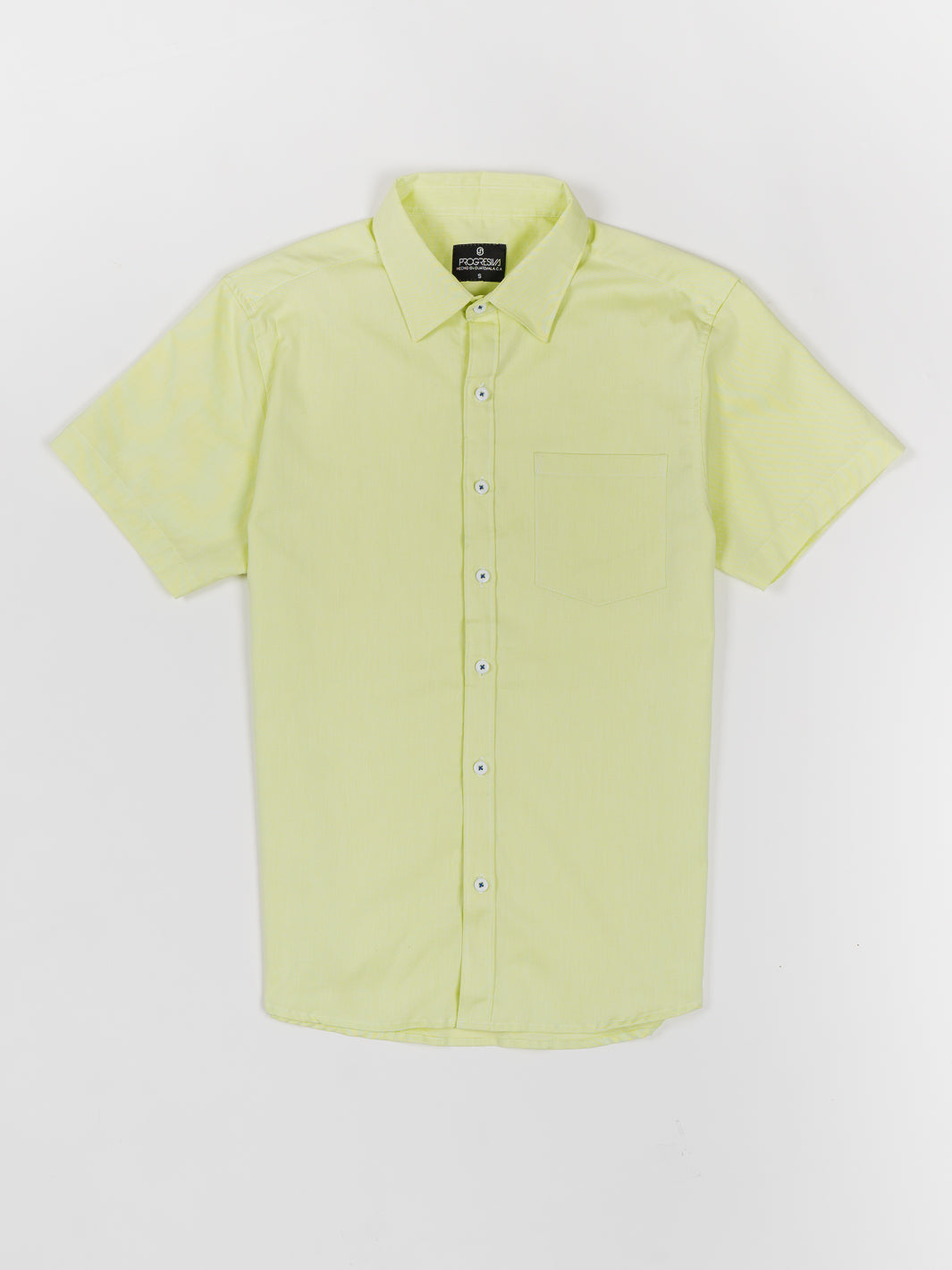 Camisa manga corta cuello normal - verde eléctrico