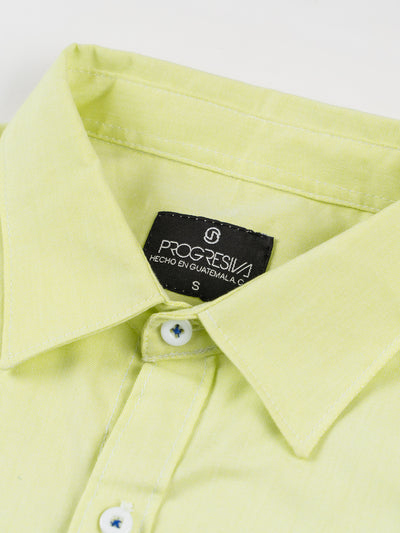 Camisa manga corta cuello normal - verde eléctrico