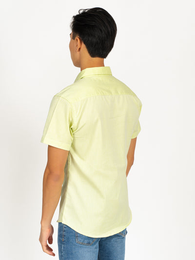 Camisa manga corta cuello normal - verde eléctrico