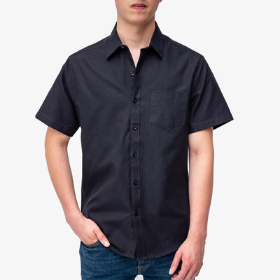 Camisa manga corta cuello normal - negro
