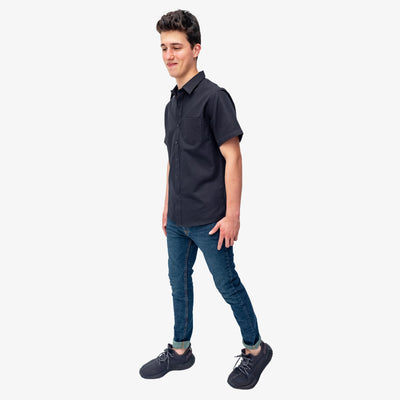 Camisa manga corta cuello normal - negro