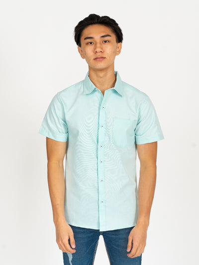 Camisa manga corta cuello normal - verde menta