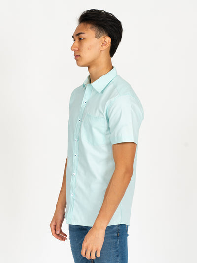 Camisa manga corta cuello normal - verde menta