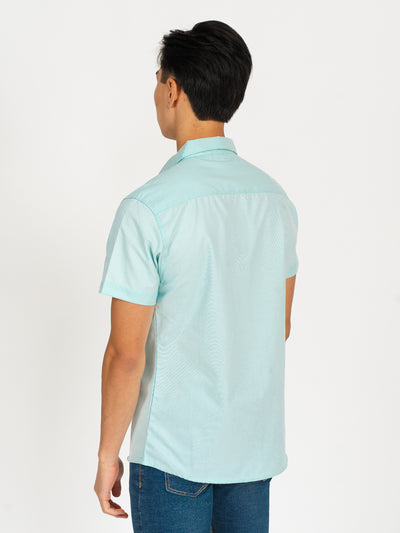 Camisa manga corta cuello normal - verde menta