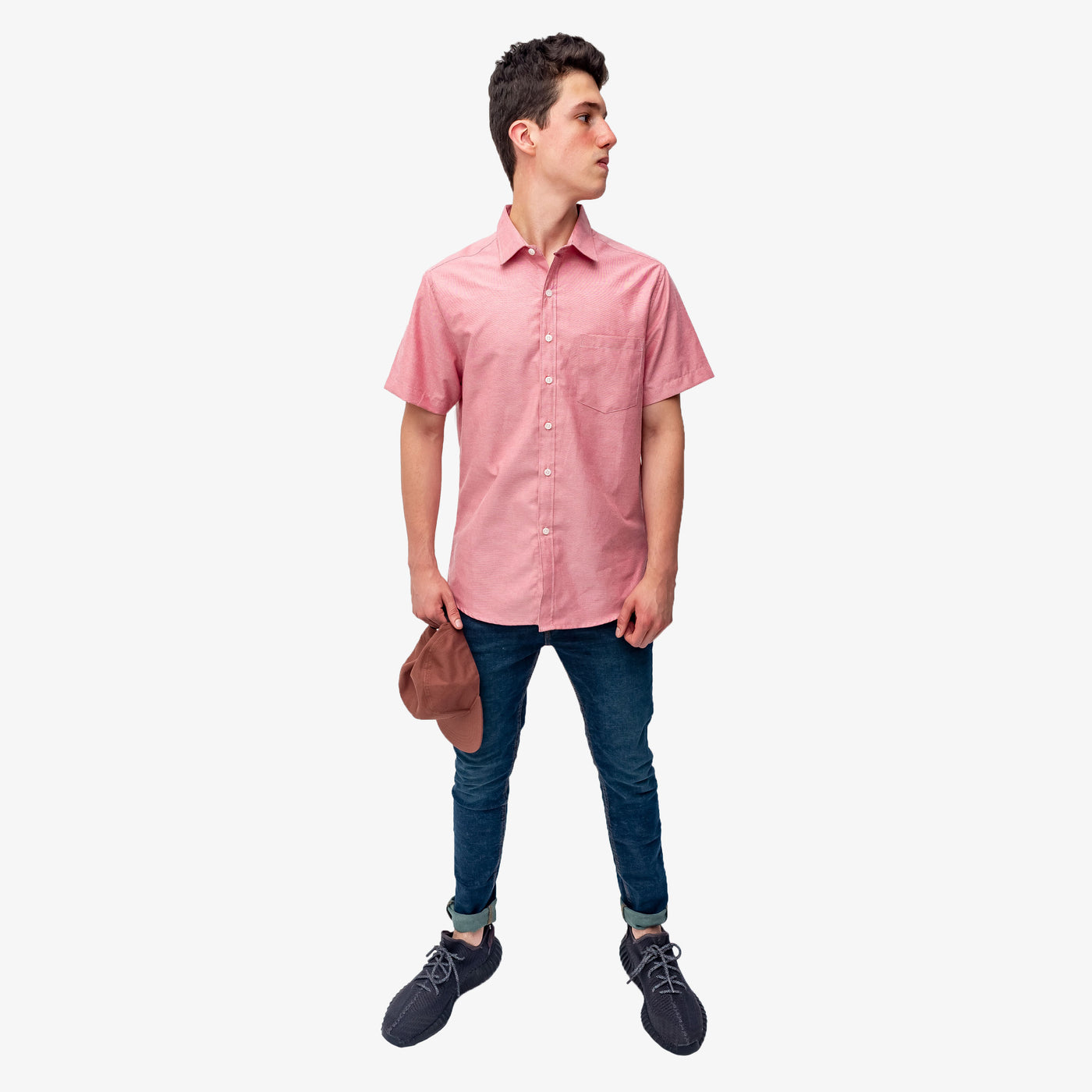 Camisa manga corta cuello normal - palo rosa claro
