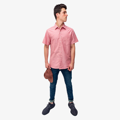 Camisa manga corta cuello normal - palo rosa claro