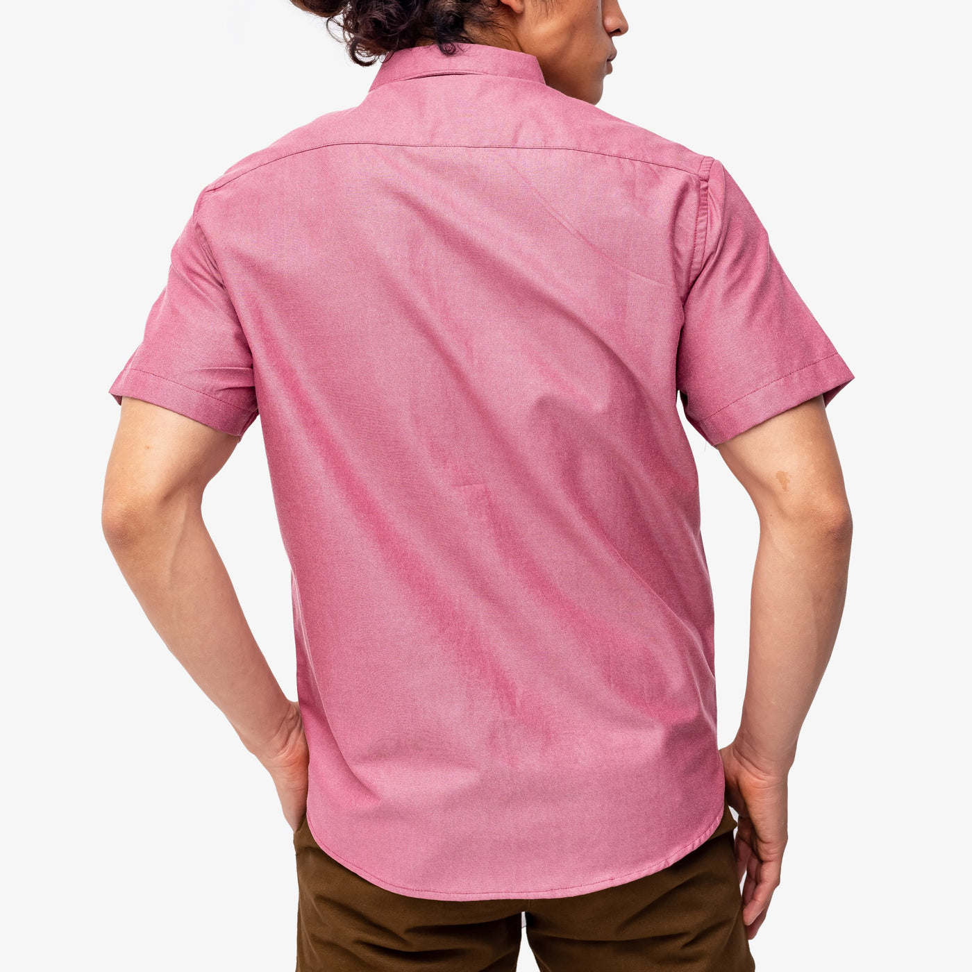 Camisa manga corta cuello normal  - palo rosa oscuro
