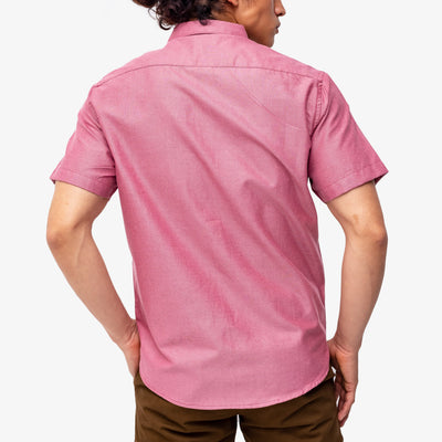 Camisa manga corta cuello normal  - palo rosa oscuro