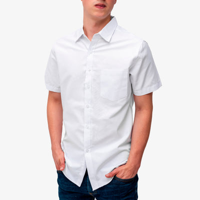 Camisa manga corta cuello normal - blanca