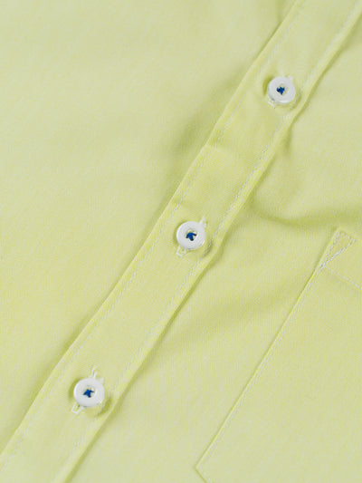 Camisa manga corta cuello chino - verde eléctrico