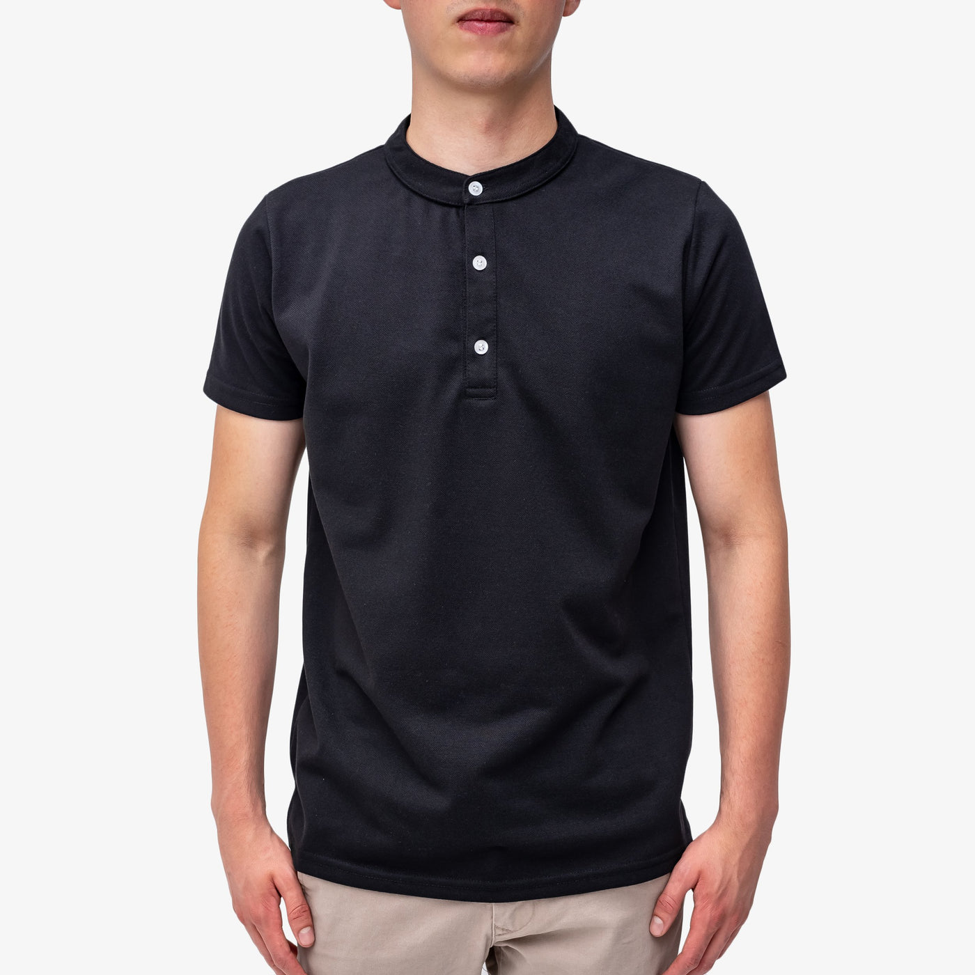 Polo cuello mao - Negro