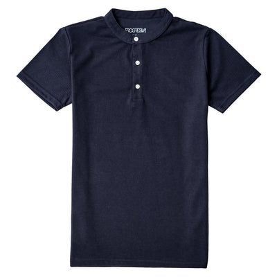 Polo cuello mao - Azul marino