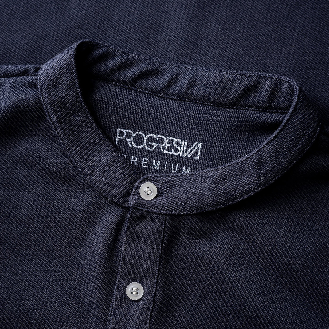 Polo cuello mao - Azul marino