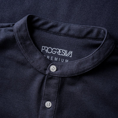 Polo cuello mao - Azul marino