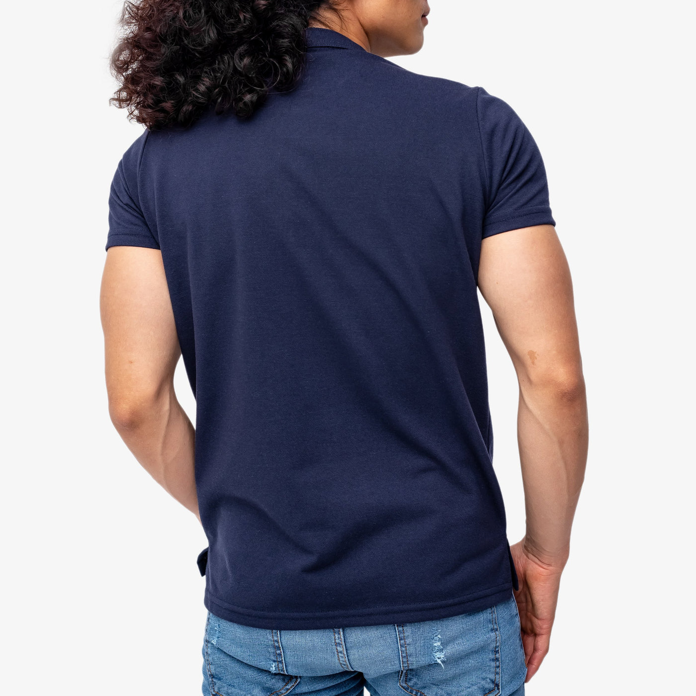 Polo cuello mao - Azul marino