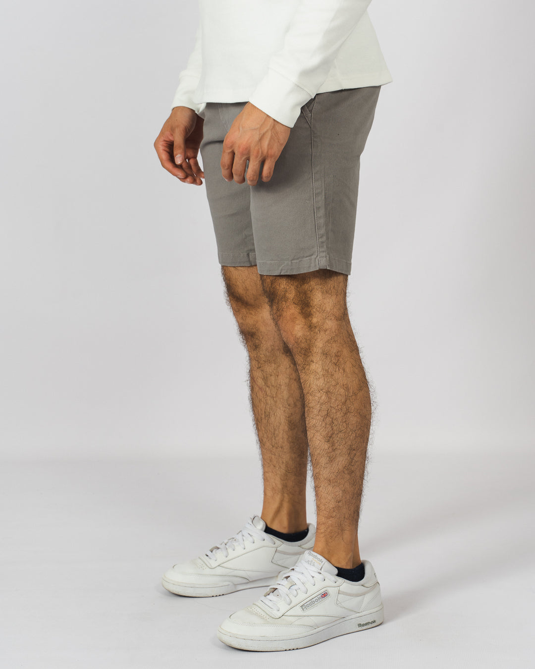 Short de gabardina - gris claro