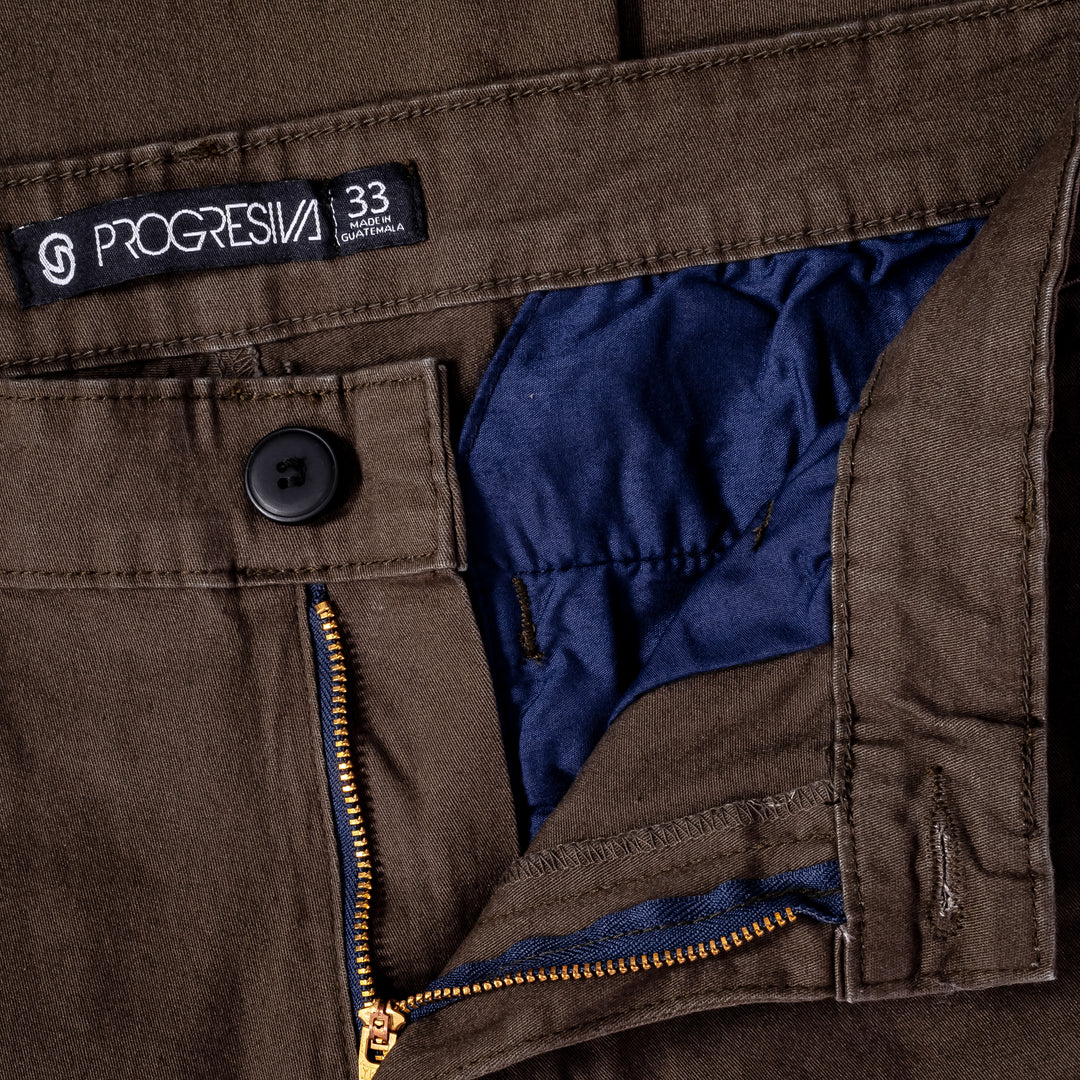 Short de gabardina - verde olivo