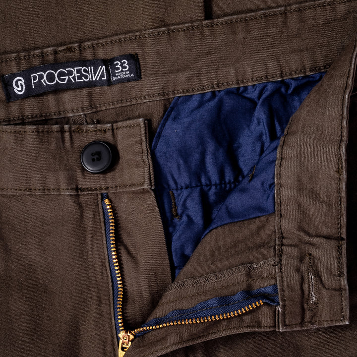 Short de gabardina - verde olivo