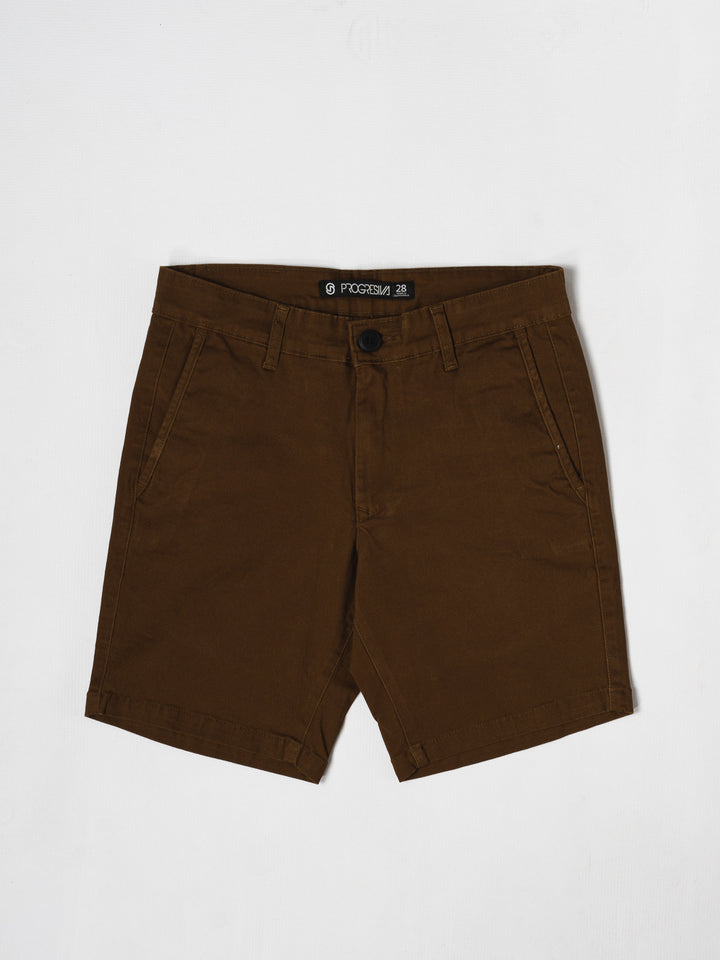Short de gabardina - café oscuro