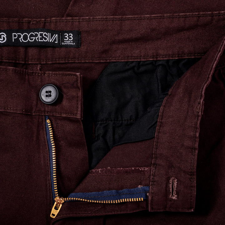 Short de gabardina - café oscuro