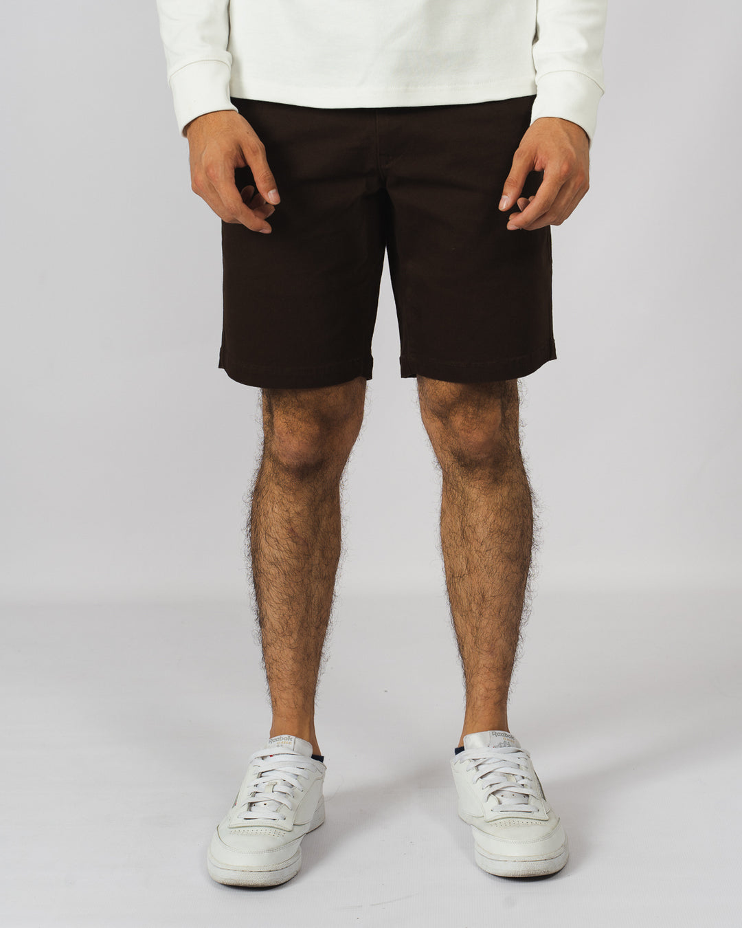 Short de gabardina - café oscuro