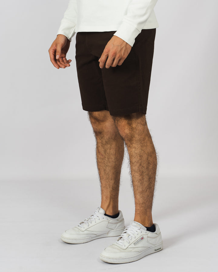 Short de gabardina - café oscuro