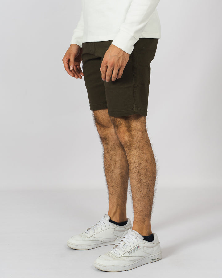 Short de gabardina - café oscuro