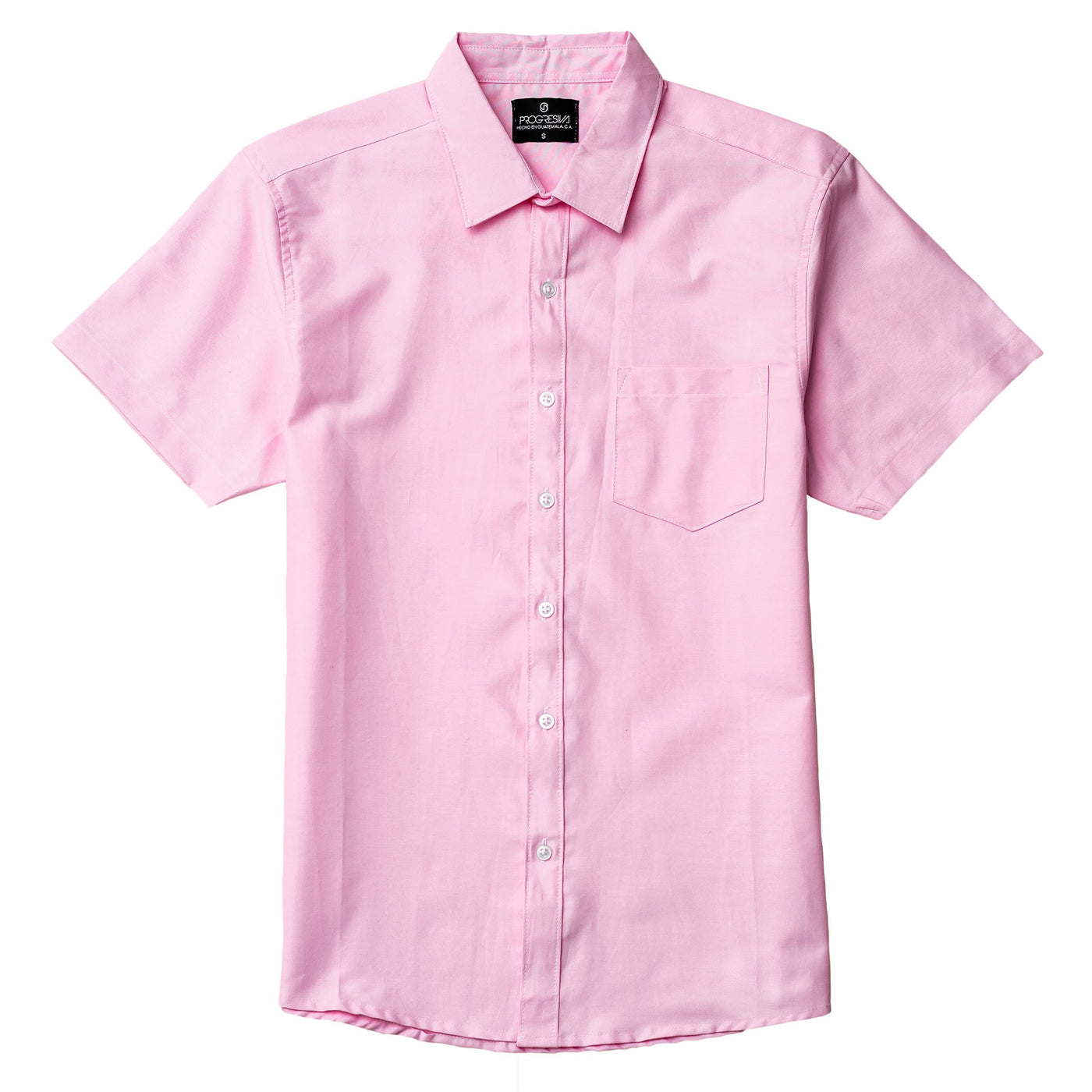 Camisa manga corta cuello normal  - rosa