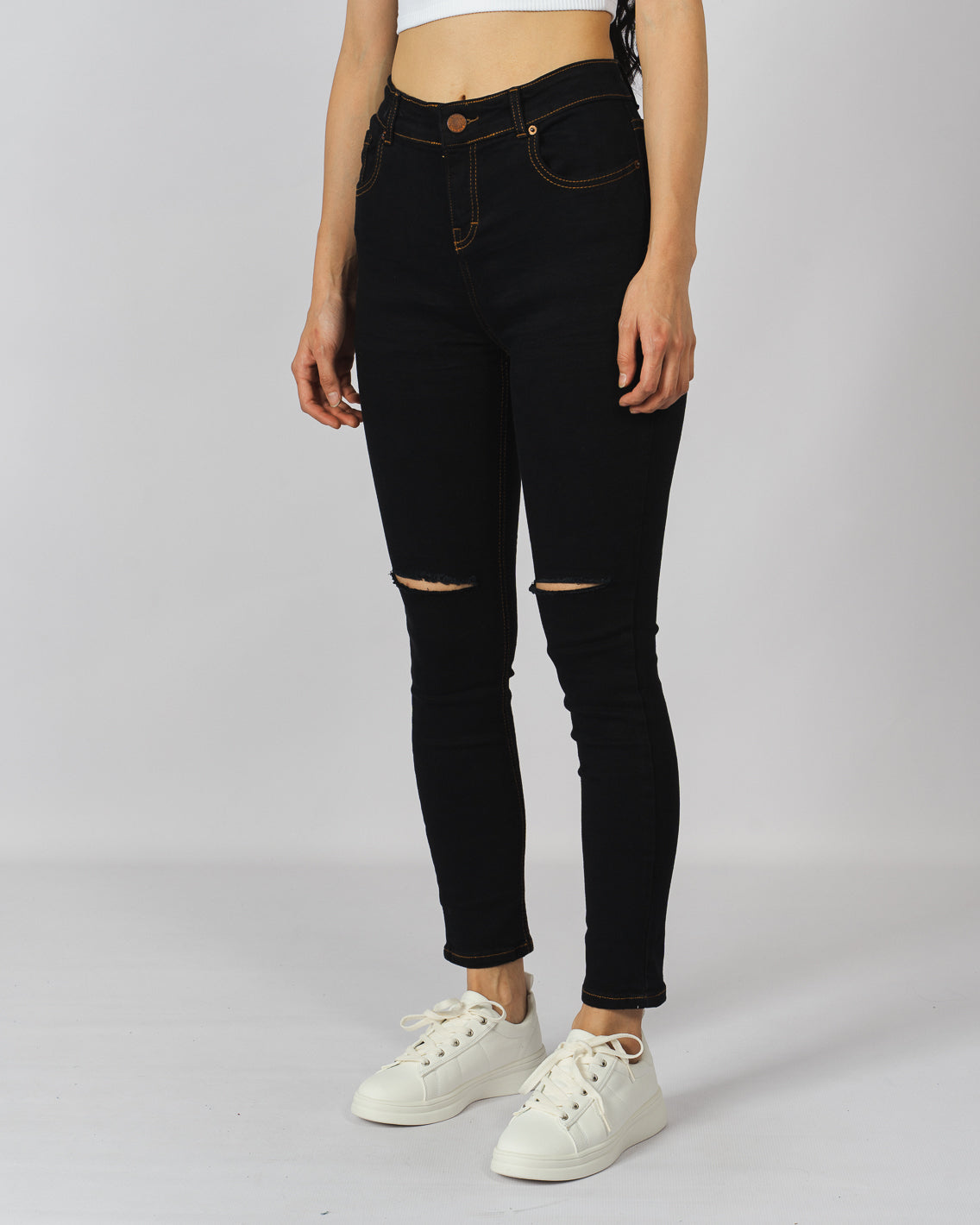Jeans super denim skinny - negro roto