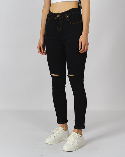 Jeans super denim skinny - negro roto