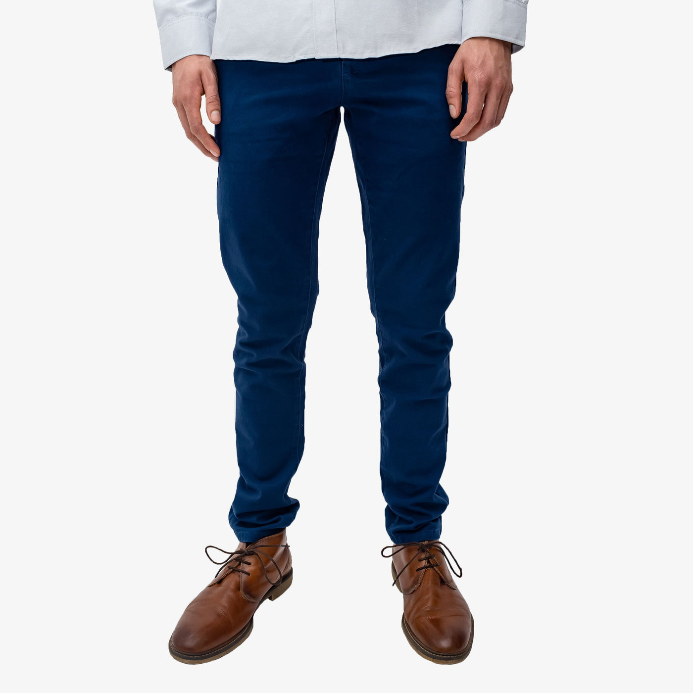 Pantalón de gabardina skinny - azul claro