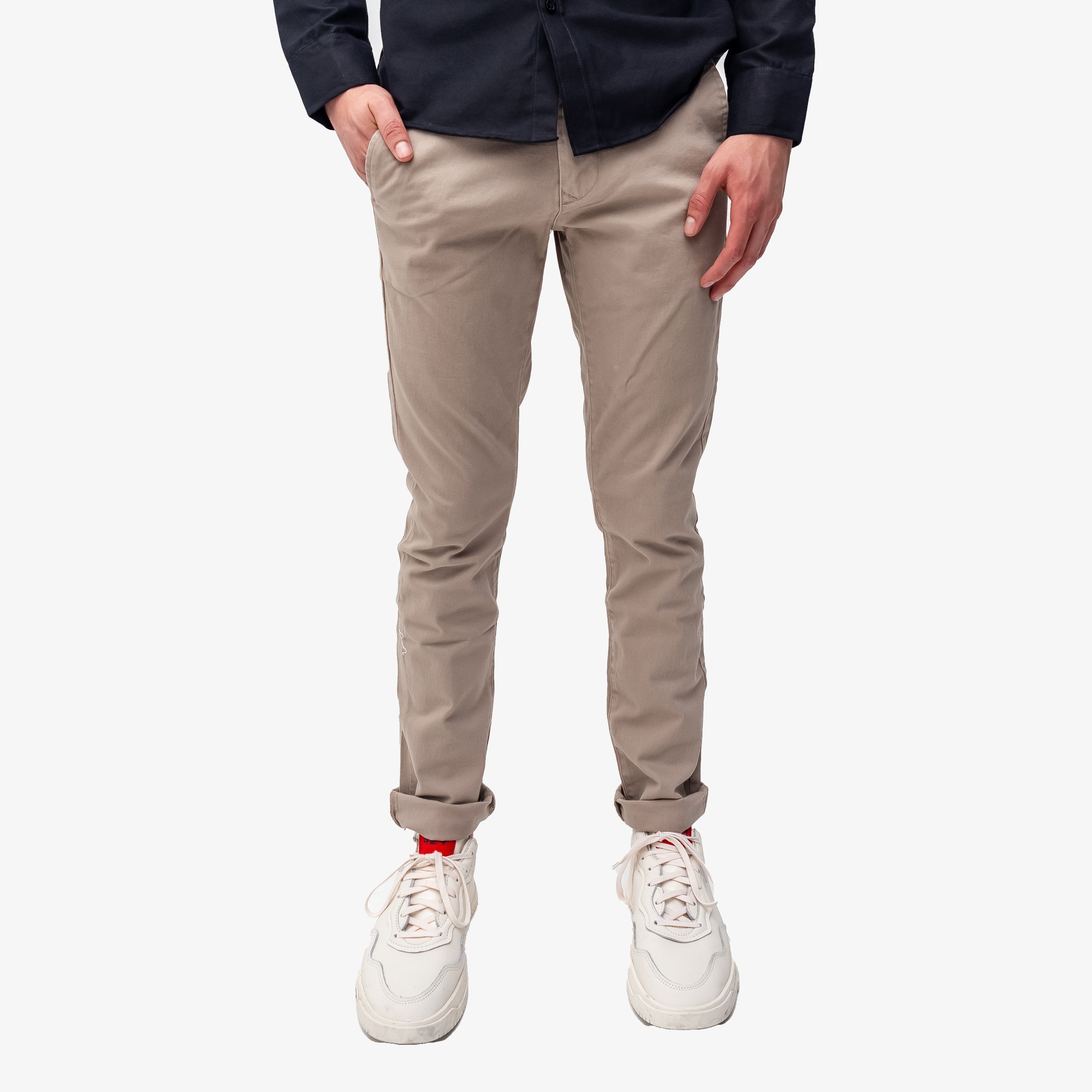 Pantalon gabardina beige hot sale